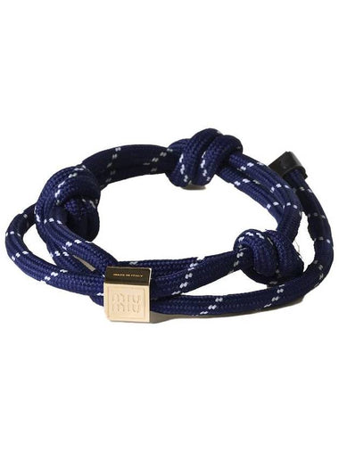 Miu Miu Logo-Charm Rope Bracelet - MIU MIU - BALAAN 1