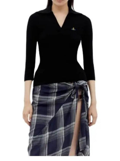 ORB Polo Cashmere Knit Top Black - VIVIENNE WESTWOOD - BALAAN 2