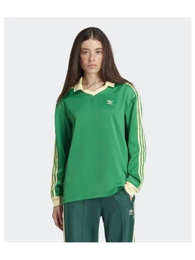 adidas 3S Satin Long Sleeve Tee Green IR6102 - ADIDAS - BALAAN 1