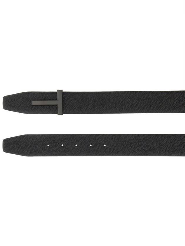 Men's Logo Reversible Leather Belt Black - TOM FORD - BALAAN 6