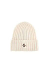 Logo Patch Wool Beanie White - MONCLER - BALAAN 2