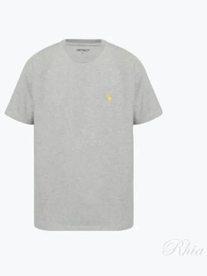 Chase Embroidery Logo Short Sleeve T-Shirt Grey Heather - CARHARTT WIP - BALAAN 2