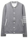 Anchor Jacquard 4-Bar Bomber Jacket Light Grey - THOM BROWNE - BALAAN 2