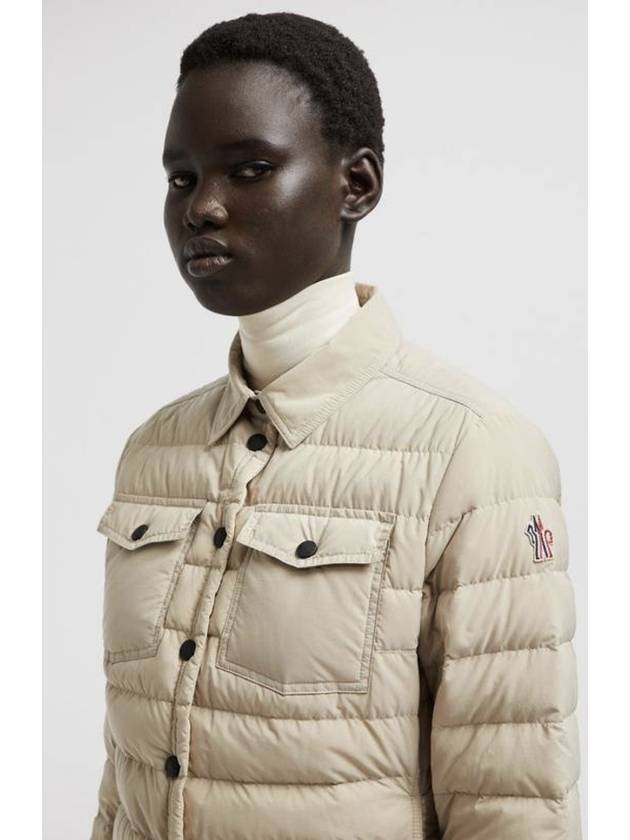 Rozes Packable Down Shirt Jacket Light Beige - MONCLER - BALAAN 3