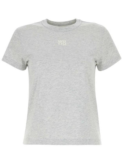 Logo print crew neck cotton short sleeve t shirt gray melange - ALEXANDER WANG - BALAAN 2