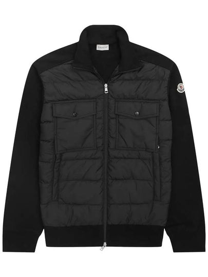 Logo Knit Padded Cardigan Black - MONCLER - BALAAN 2