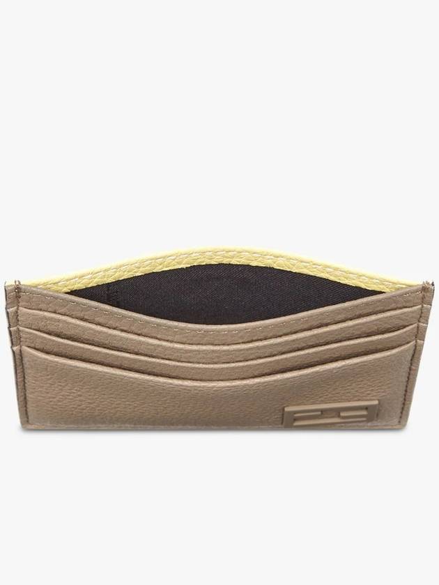 FF logo two-tone card wallet brown yellow - FENDI - BALAAN.