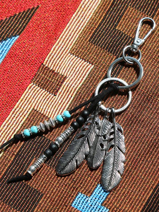 Navajo Feather Beads Keyring Black - KND - BALAAN 2