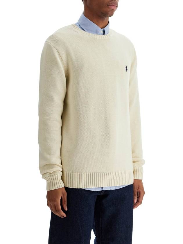 cream cotton sweater with embroidered logo - POLO RALPH LAUREN - BALAAN 2