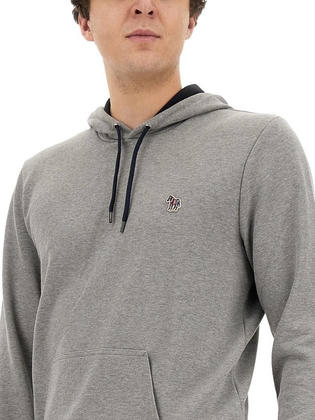 Zebra Patch Cotton Hoodie Grey - PAUL SMITH - BALAAN 14