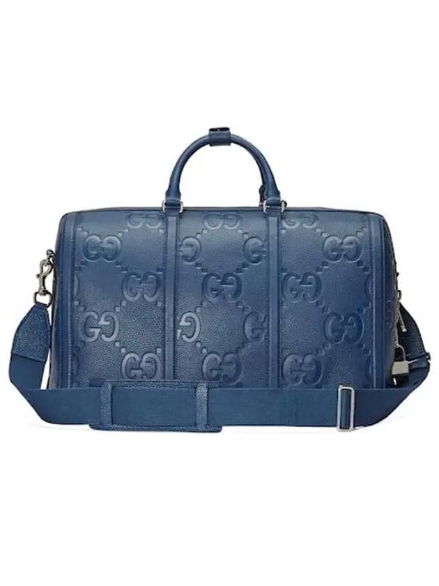 Jumbo GG Small Leather Duffel Bag Blue - GUCCI - BALAAN 4