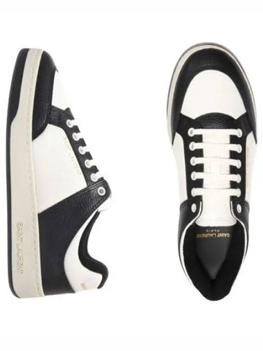 Grained leather low top sneakers - SAINT LAURENT - BALAAN 1