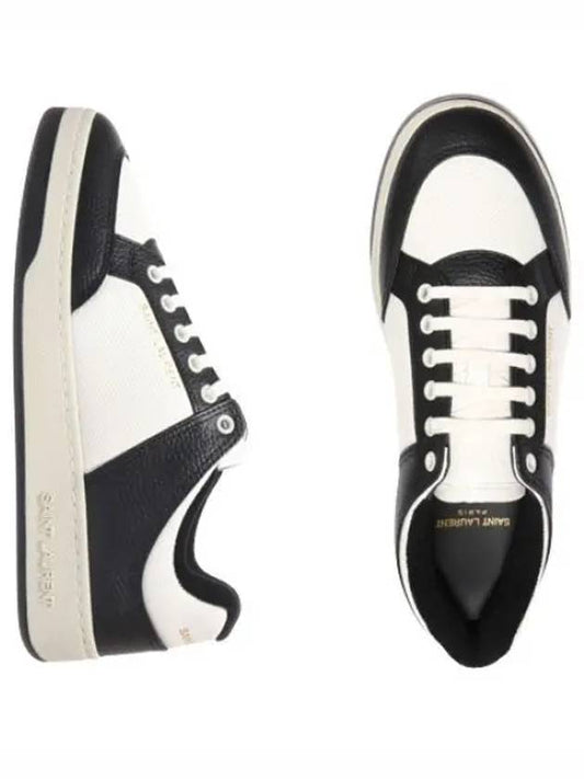 Grained Leather Low Top Sneakers Men s - SAINT LAURENT - BALAAN 1