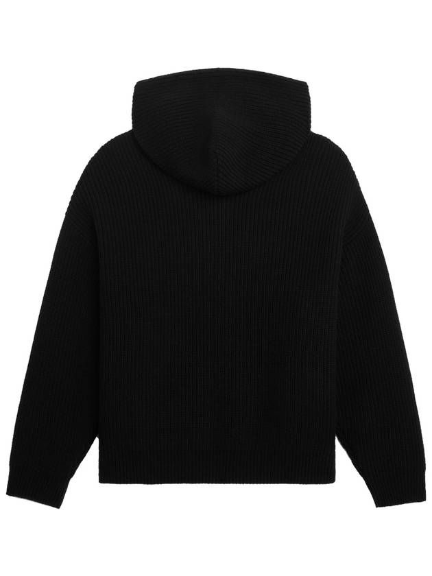 Logo Monochromic Wool Hoodie Black - CELINE - BALAAN 3