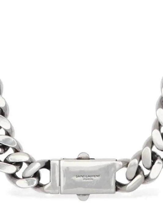 Logo Toggle Buckle Chunky Chain Link Silver Tone Necklace Necklace - SAINT LAURENT - BALAAN 2