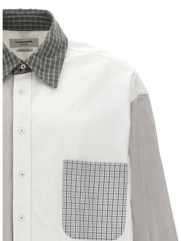 Funmix Oversized Oxford Long Sleeve Shirt White - THOM BROWNE - BALAAN 4