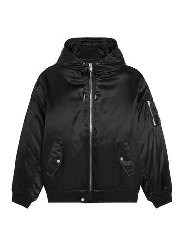 Bomber Jacket in Satin Finish Nylon Black - CELINE - BALAAN 1