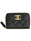 Classic Zipper Shiny Calfskin Coin Purse Black - CHANEL - BALAAN 1