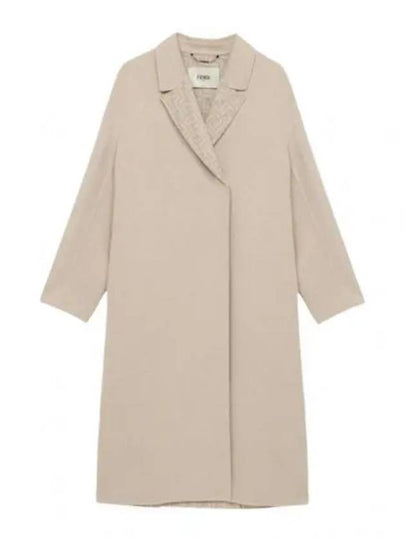 Patterned Lining Midi Single Coat Light Beige - FENDI - BALAAN 2