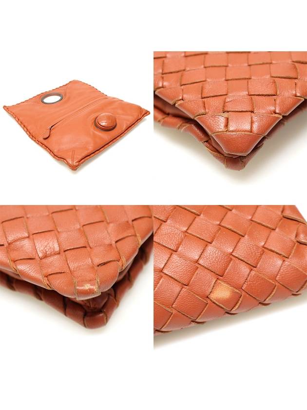 274473 Brick Color Intrecciato Nappa Weaving Foldover Clutch - BOTTEGA VENETA - BALAAN 6