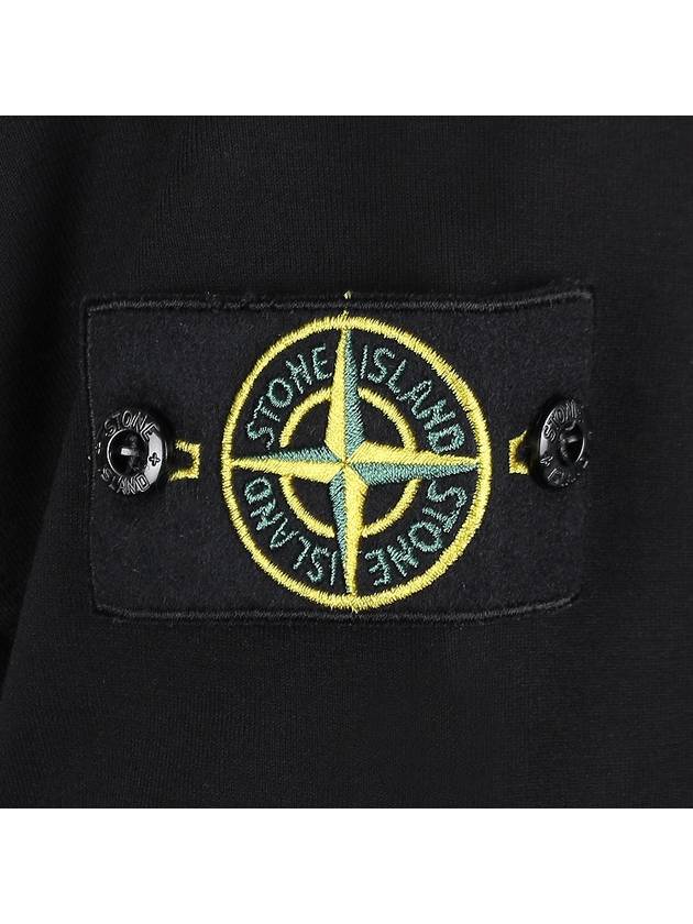 Logo Patch Cotton Crew Neck Sweatshirt Black - STONE ISLAND - BALAAN 6