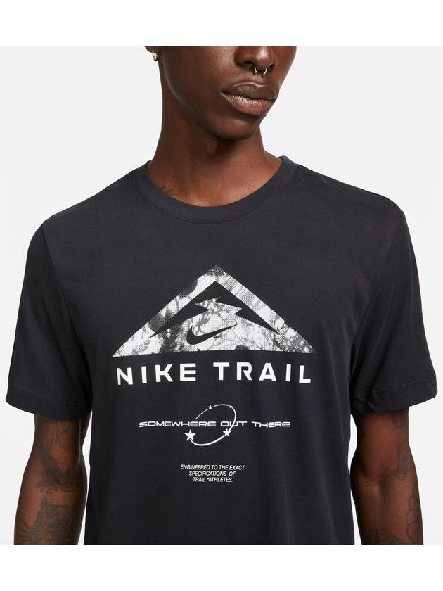 Men's Dry Fit Run Trail Short Sleeve T-Shirt Black - NIKE - BALAAN 4