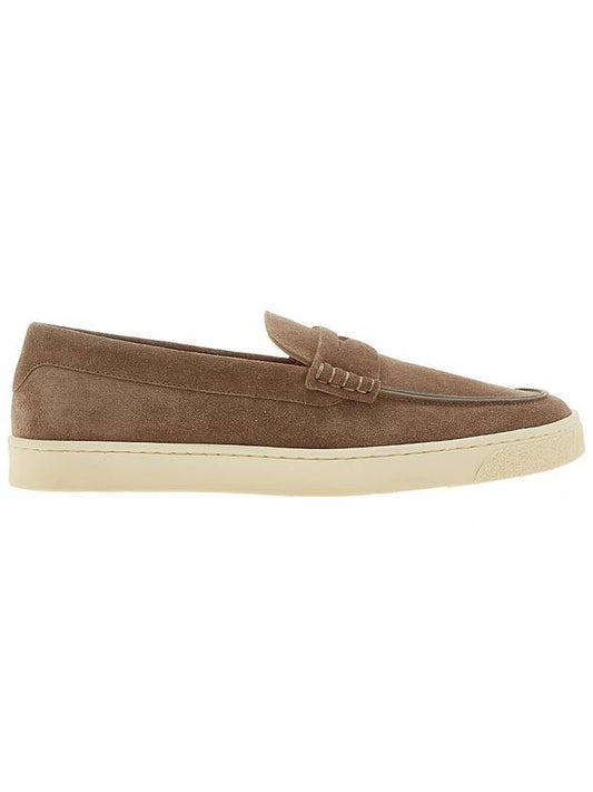 Suede Penny Loafer Light Brown - BRUNELLO CUCINELLI - BALAAN.