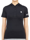 Women's Golf Serafino Classic Short Sleeve PK Shirt Black - HYDROGEN - BALAAN 1