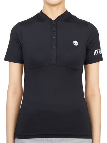 Women's Golf Serafino Classic Short Sleeve PK Shirt Black - HYDROGEN - BALAAN 1