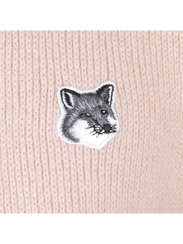 Grey Fox Head Patch Relaxed Wool Knit Top Beige - MAISON KITSUNE - BALAAN 6