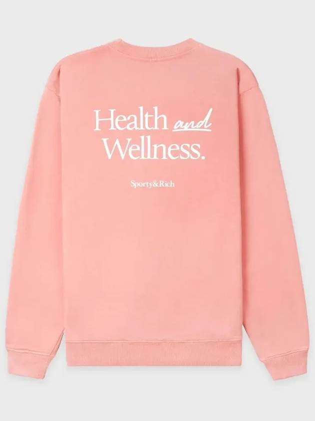 Logo Print Crew Neck Cotton Sweatshirt Pink - SPORTY & RICH - BALAAN 4