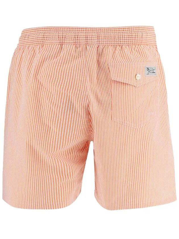 Logo Patch Striped Swim Shorts Orange - POLO RALPH LAUREN - BALAAN 4