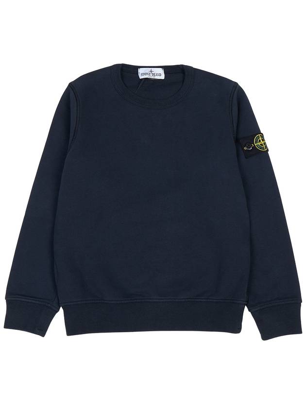 Kids Organic Cotton Fleece Sweatshirt Navy - STONE ISLAND - BALAAN 2