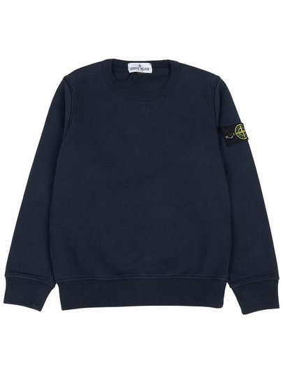 Kids Organic Cotton Fleece Sweatshirt Navy - STONE ISLAND - BALAAN 2