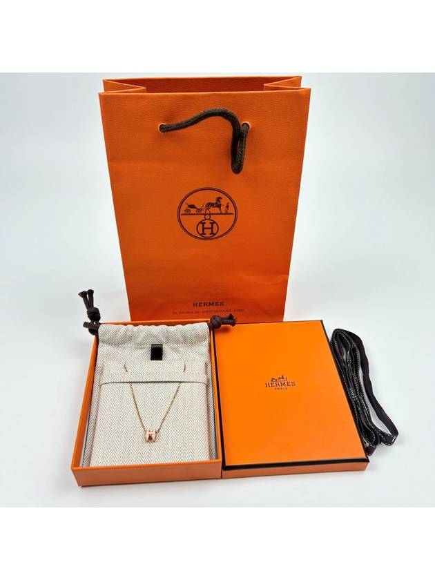 Mini Pop H Pendant Rose Gold Rose Dragee - HERMES - BALAAN 4