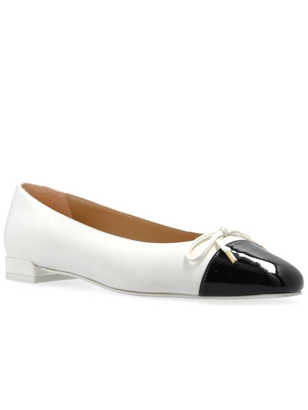 Stuart Weitzman Leather Shoes Sleek Bow, Women's, Cream - STUART WEITZMAN - BALAAN 4