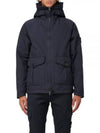 Logo David TC Down Hooded Jacket Navy - STONE ISLAND - BALAAN 2