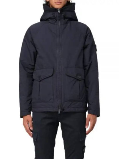 Logo David TC Down Hooded Jacket Navy - STONE ISLAND - BALAAN 2