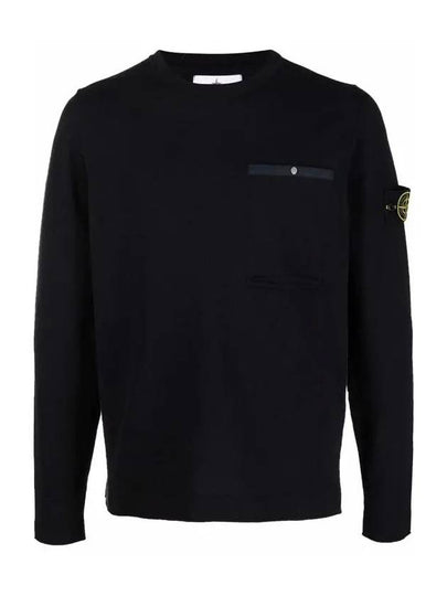 Wappen Patch Low Pocket Knit Top Navy - STONE ISLAND - BALAAN 2