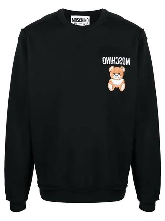 Teddy bear embroidery logo sweatshirt black 1774227 1555 - MOSCHINO - BALAAN 1