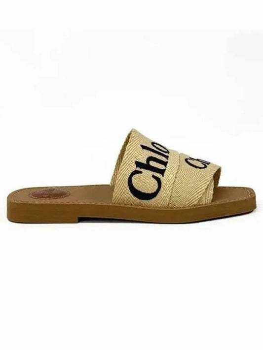 CHC23U188EF Woody Logo Flat Mule Slide Sandals Slippers C 1026724 - CHLOE - BALAAN 1