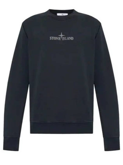 66182 Cotton Fleece Crew Neck Sweatshirt Navy - STONE ISLAND - BALAAN 2