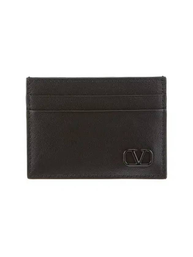 V Logo Signature Card Wallet Black - VALENTINO - BALAAN 2