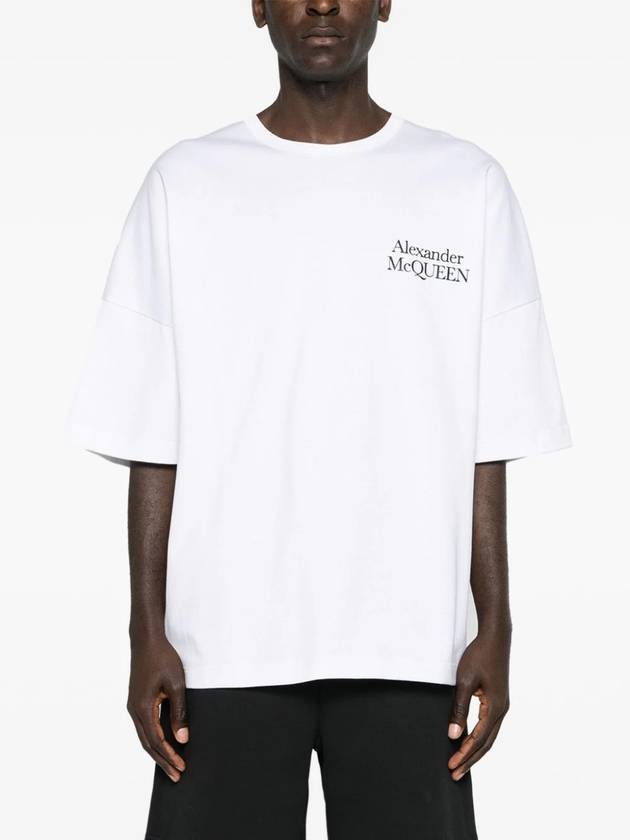 Logo Print Cotton Short Sleeve T-Shirt White - ALEXANDER MCQUEEN - BALAAN 4