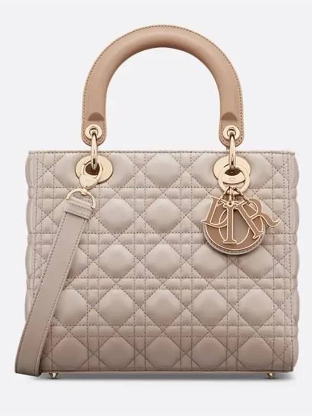 Lady Cannage Medium Lambskin Tote Bag Beige - DIOR - BALAAN 2