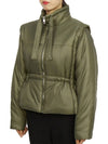 Shiny Quilted Vest Zip-Up Jacket Green - GANNI - BALAAN 6