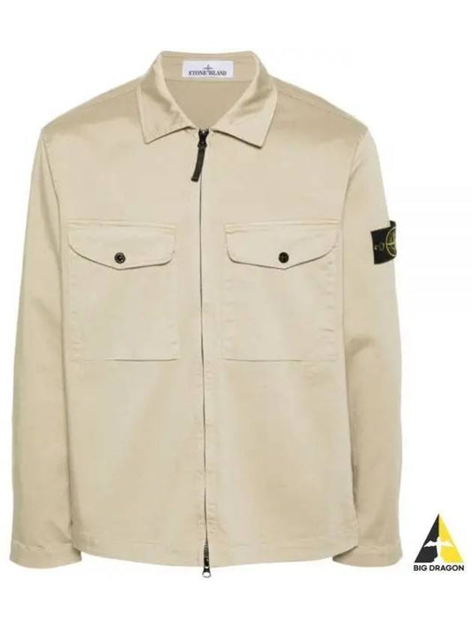 Compass Badge Zipped Jacket Ivory - STONE ISLAND - BALAAN 2