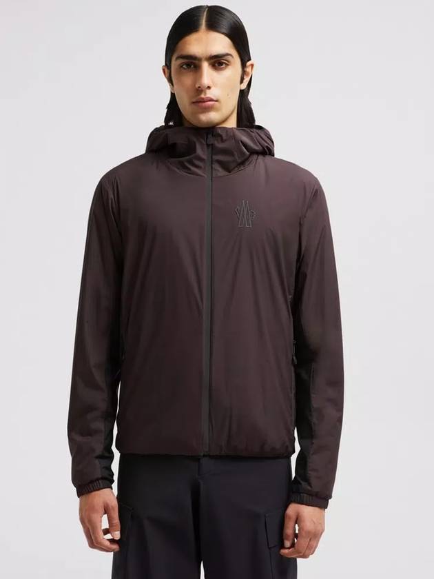 Men's Bissen Zip-Up Hoodie Dark Brown - MONCLER - BALAAN 4