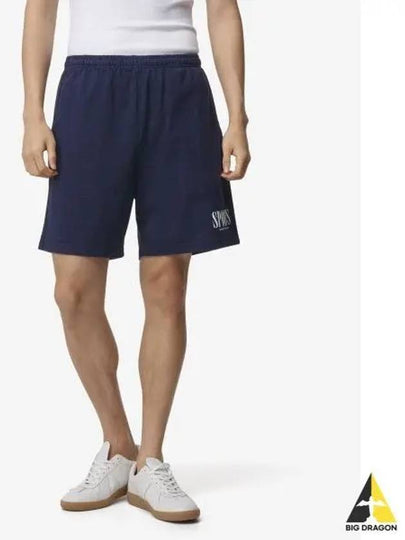 Logo Print Shorts Navy - SPORTY & RICH - BALAAN 2