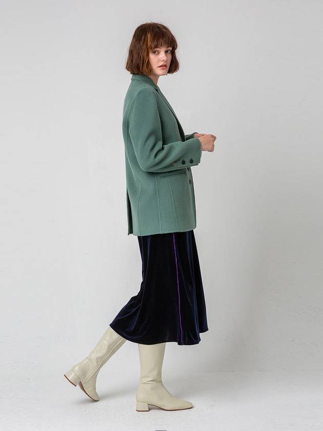 UNBALANCE PRONT WOOL JACKETGREEN - PAGE STUDIO - BALAAN 4